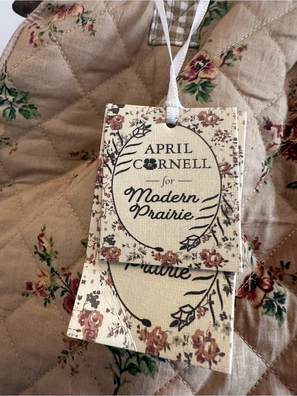 NWT April Cornell for Modern Prairie Quilted Floral Knitting Bag - Picture 2 of 6